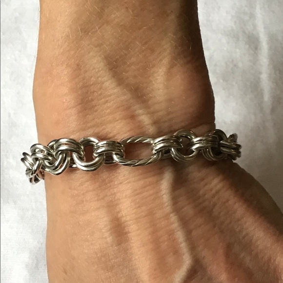 Sterling silver (925) link bracelet. UNIQUE & RARE - Picture 2 of 6
